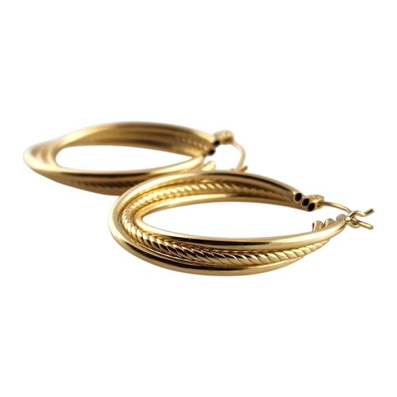 10 Karat Yellow Gold Oval Hoop Earrings #19341 - Picture 3 of 7